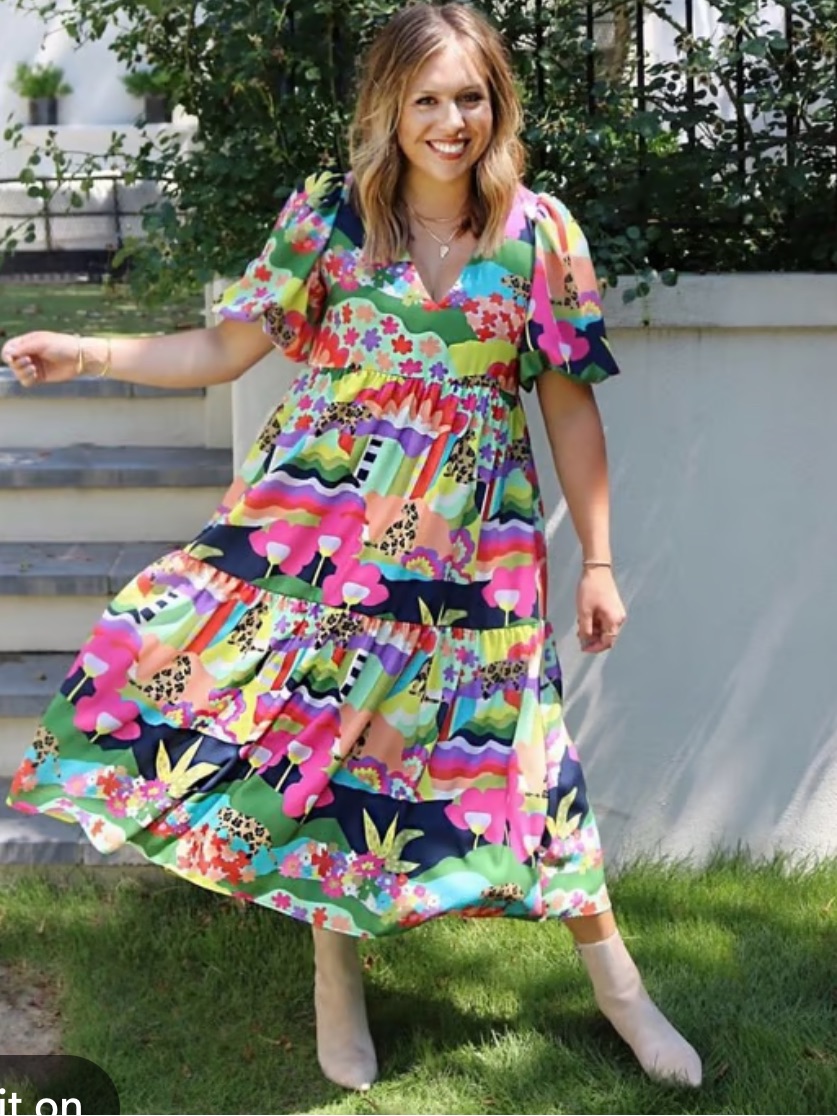Crosby By Mollie Burch Dress Brawley Midi Swing Trapeze In Sri Lanka Colorful